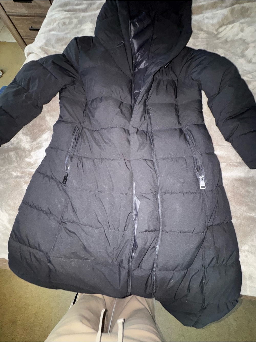 Andrew Marc Black Hooded Puffer Coat - Women's Winter Jacket